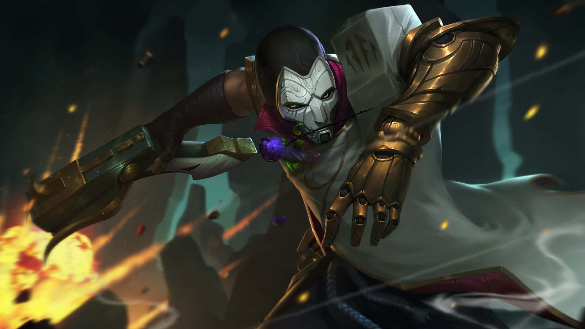 Jhin The Virtuoso Leagueof Legends Wallpaper