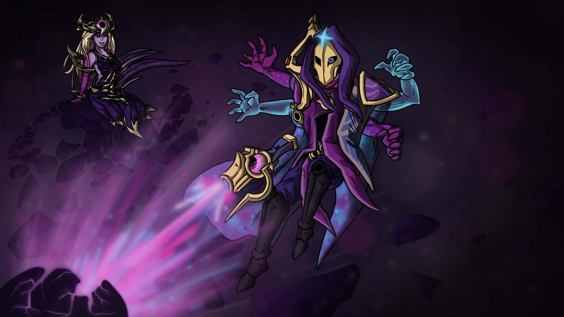 Jhin En Camille League Of Legends Kunstwerk Achtergrond