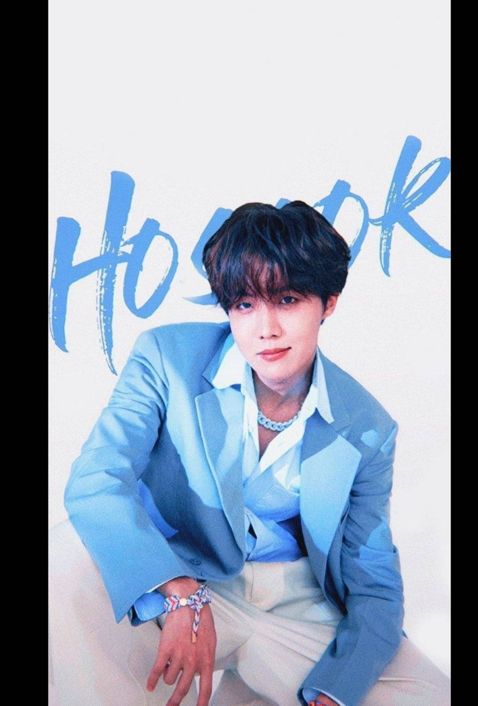JHope Cute In Blue Wallpaper
