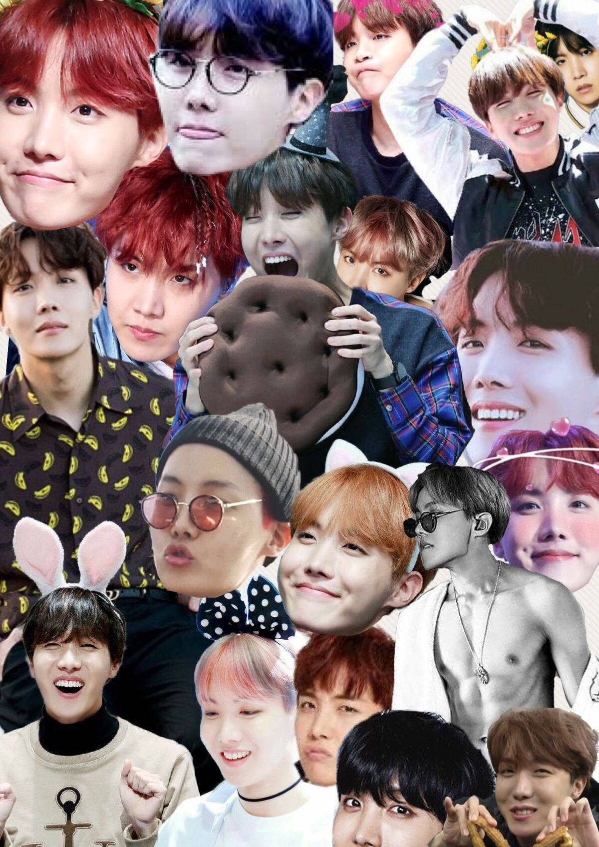 JHope Cute Picture Collage Wallpaper