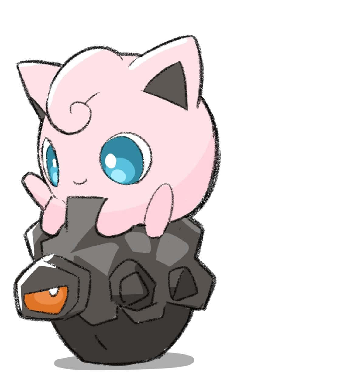 Jigglypuff Riding On Rolycoly Wallpaper