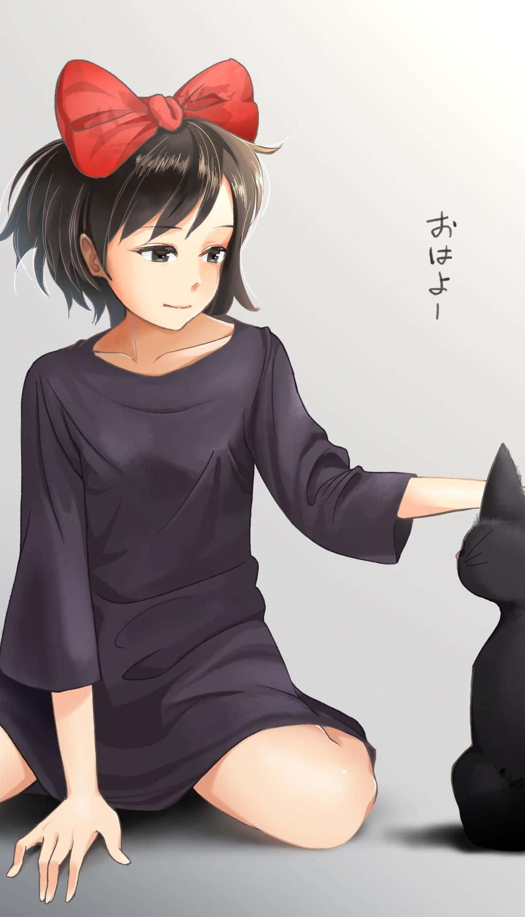 Jiji the Black Cat from Studio Ghibli Wallpaper
