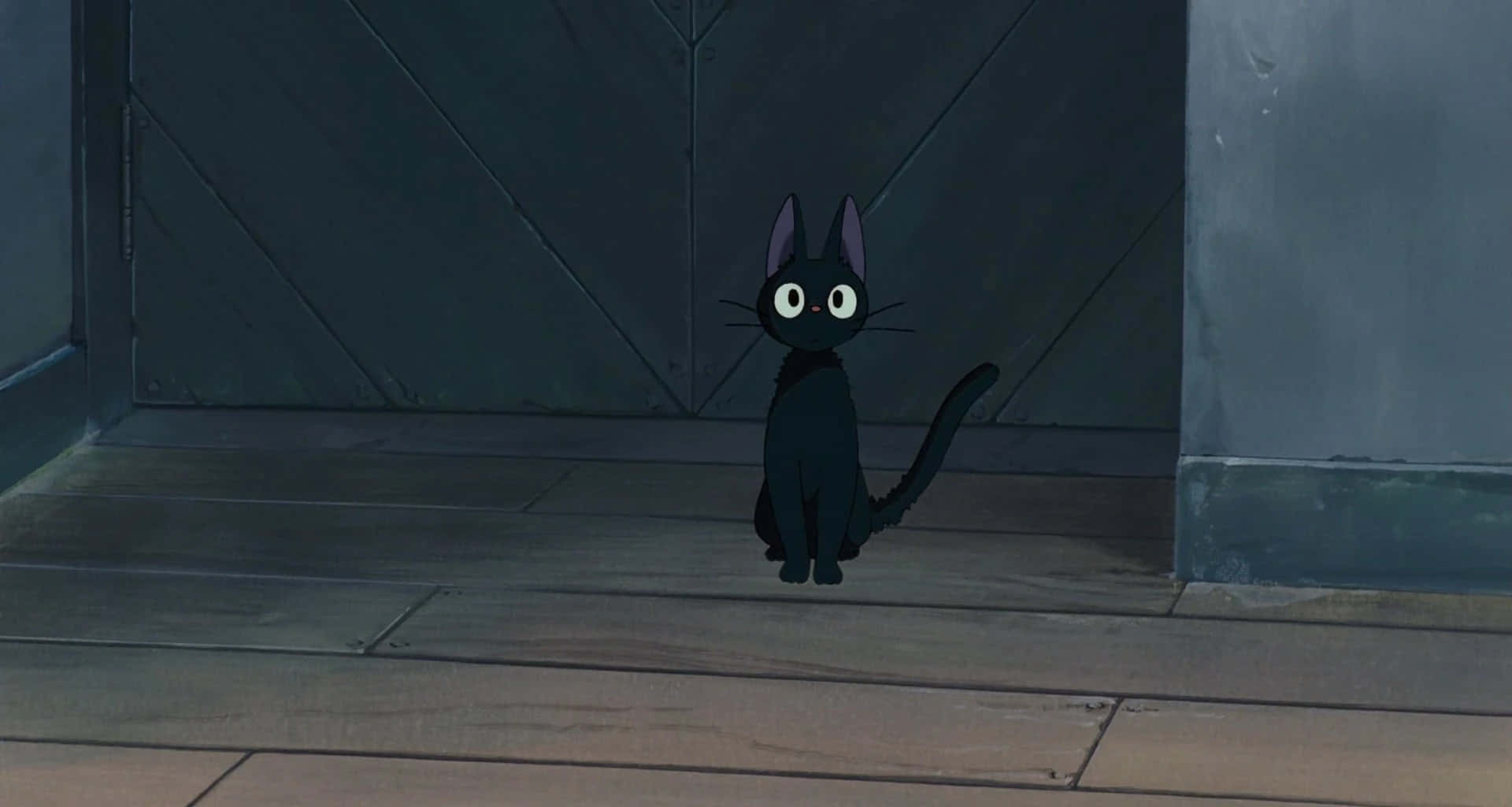 Jiji Cat - The Magical Black Cat in Studio Ghibli's Kiki's Delivery Service Wallpaper