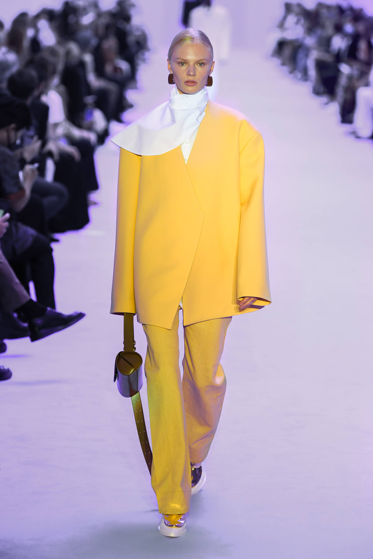 Jil Sander Yellow Long Sleeve Dress Wallpaper
