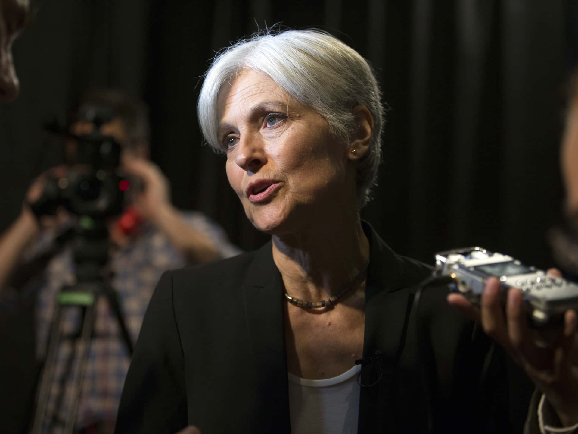 Jill Stein Answering Questions From Media Wallpaper