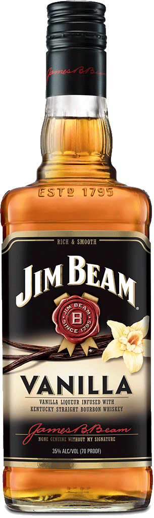Jim Beam Vanilla Bourbon Whiskey Bottle PNG