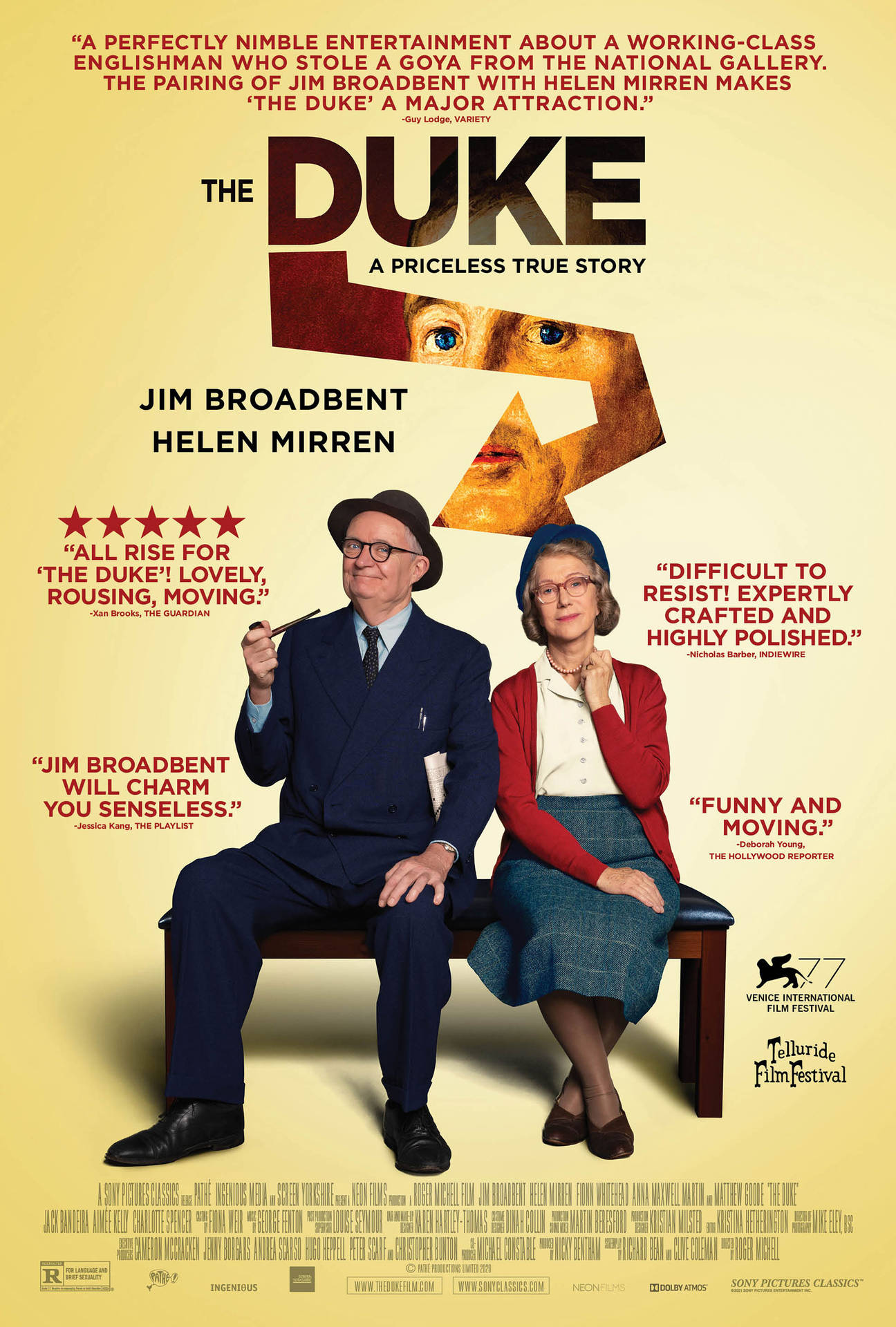 Jim Broadbent The Duke Film Plakat Indlejret Tapet: 