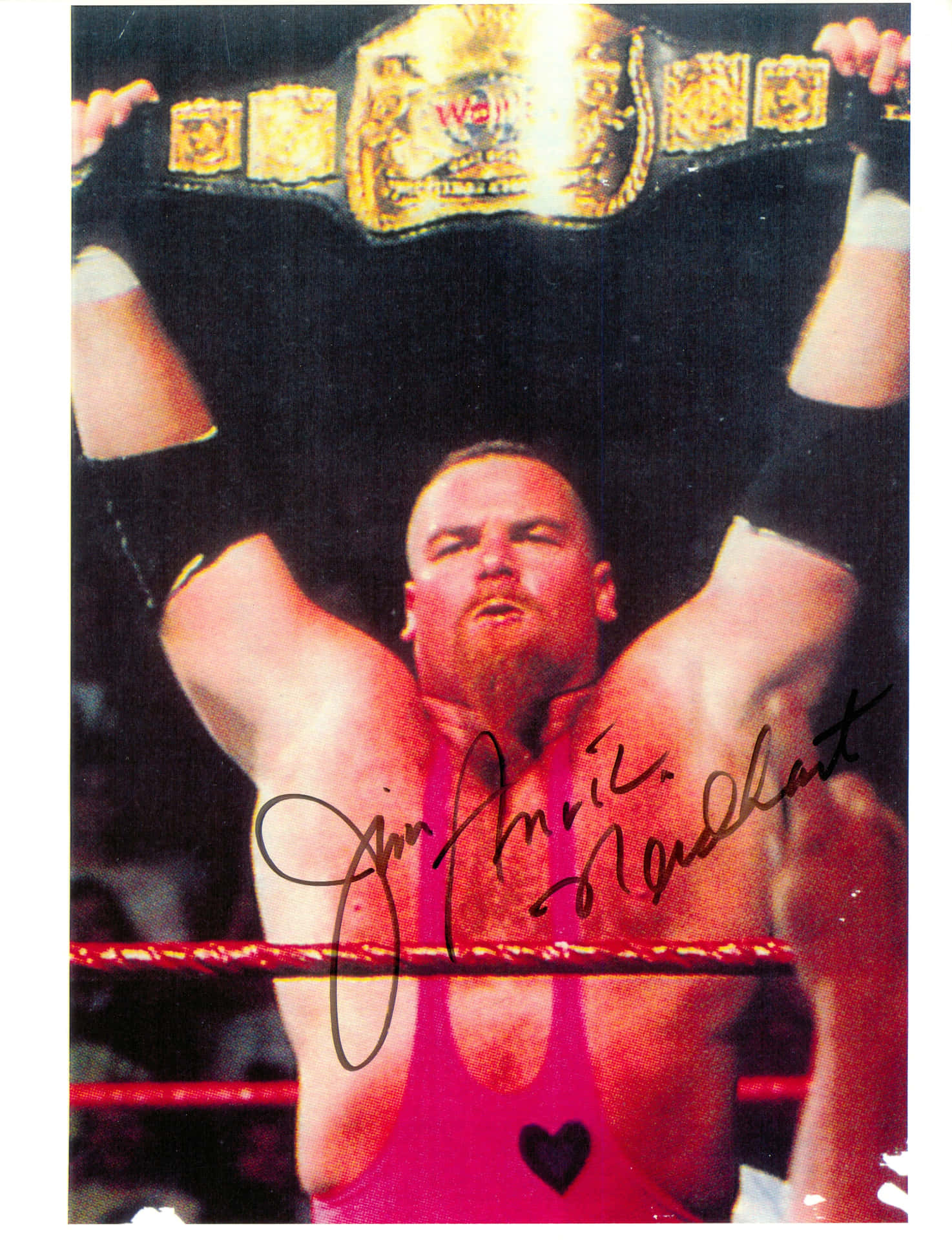 Jim Neidhart Signature And Heart Picture