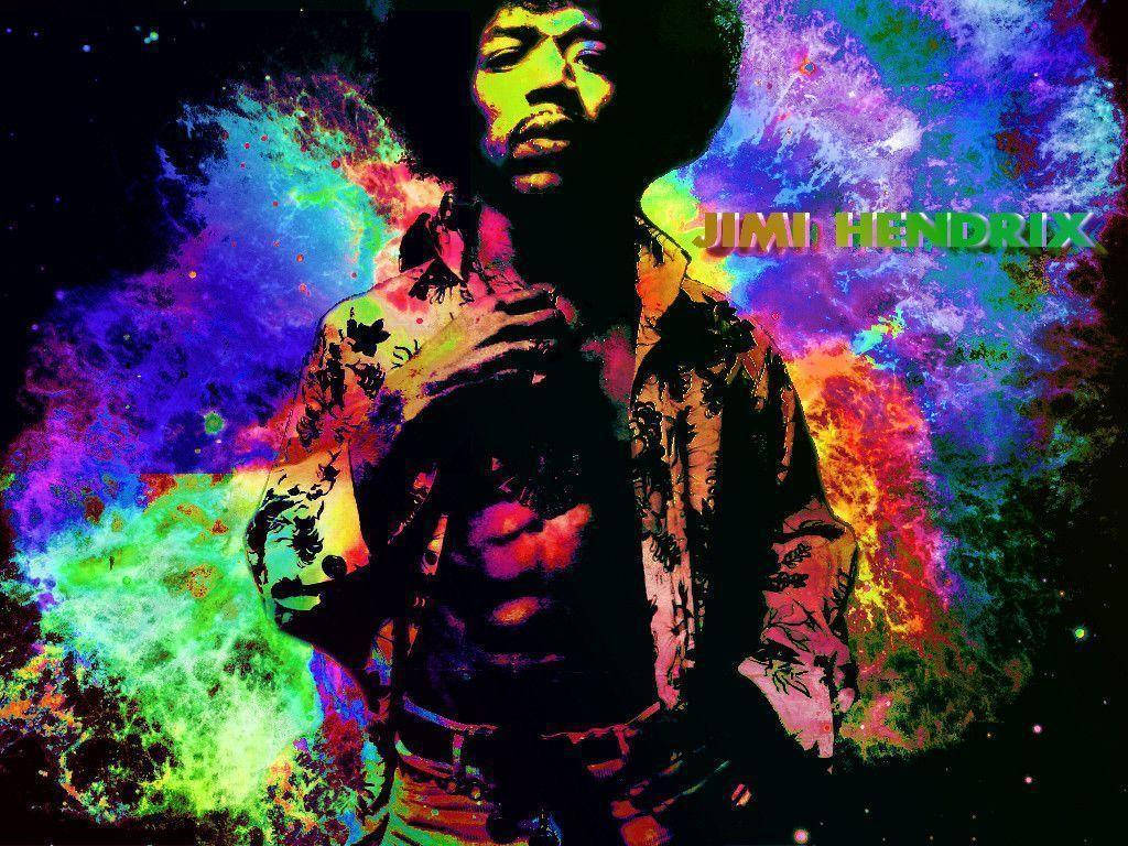 Jimi Hendrix Colorful Smoke Blast Wallpaper