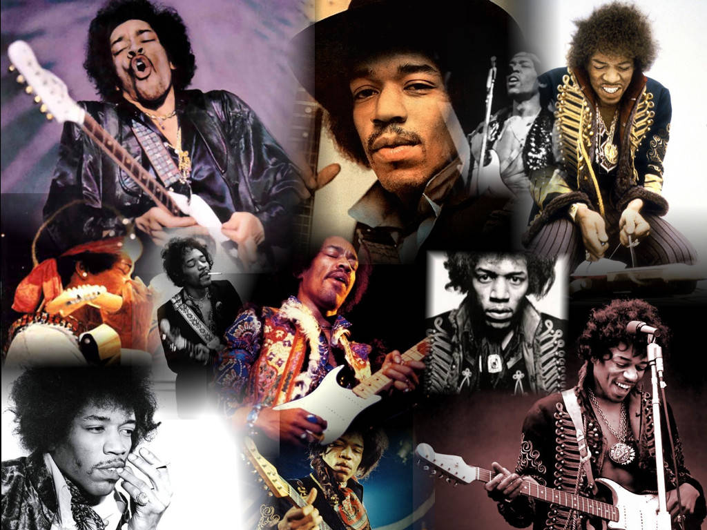 Jimi Hendrix Concert Collage Wallpaper