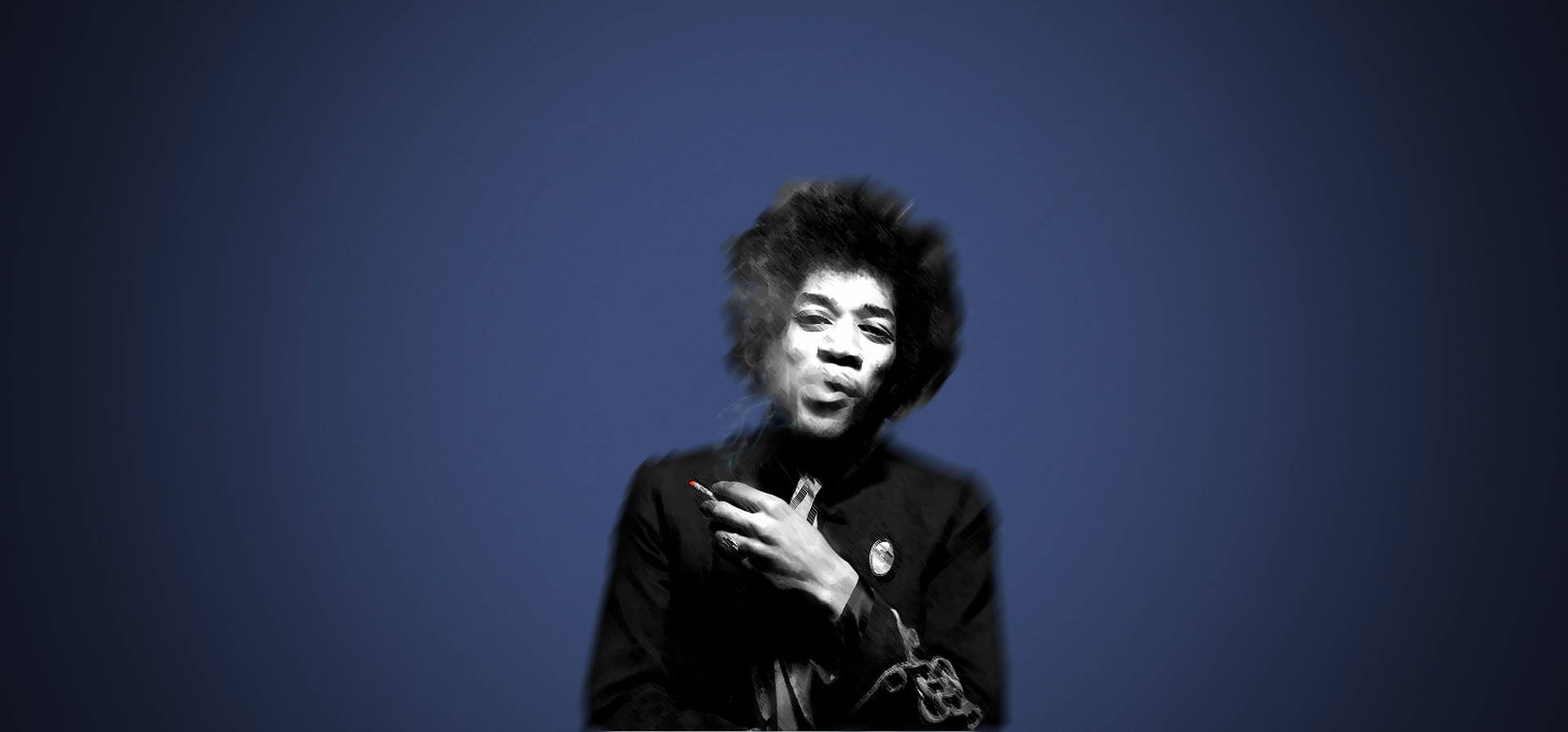 Jimi Hendrix Indigo Background Wallpaper