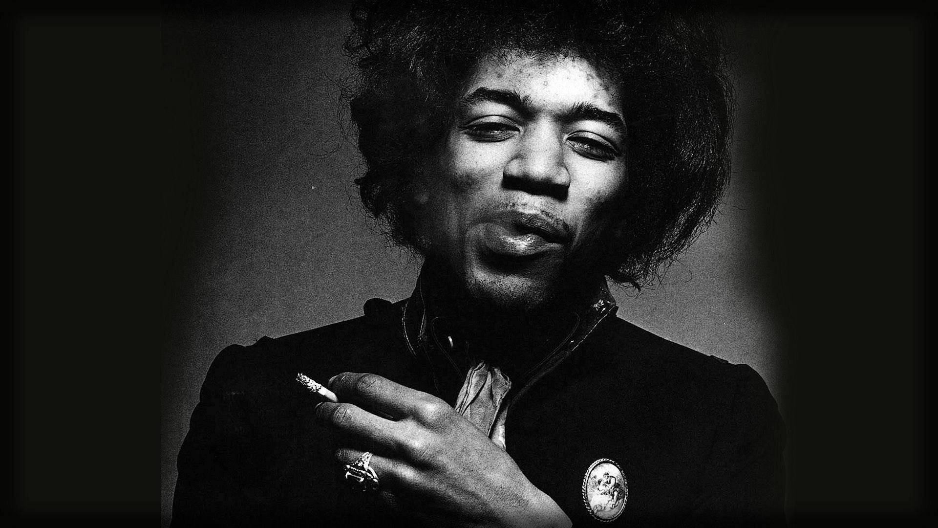 Jimi Hendrix Puffing Smoke Wallpaper
