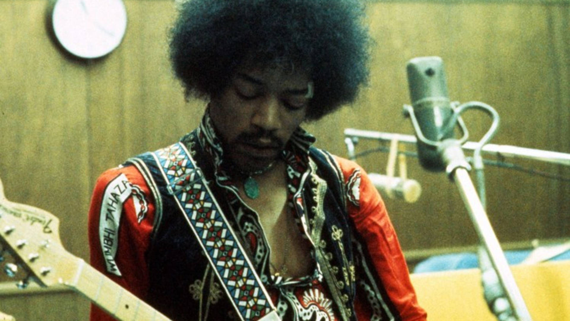 Jimi Hendrix Recording Inside Studio Wallpaper