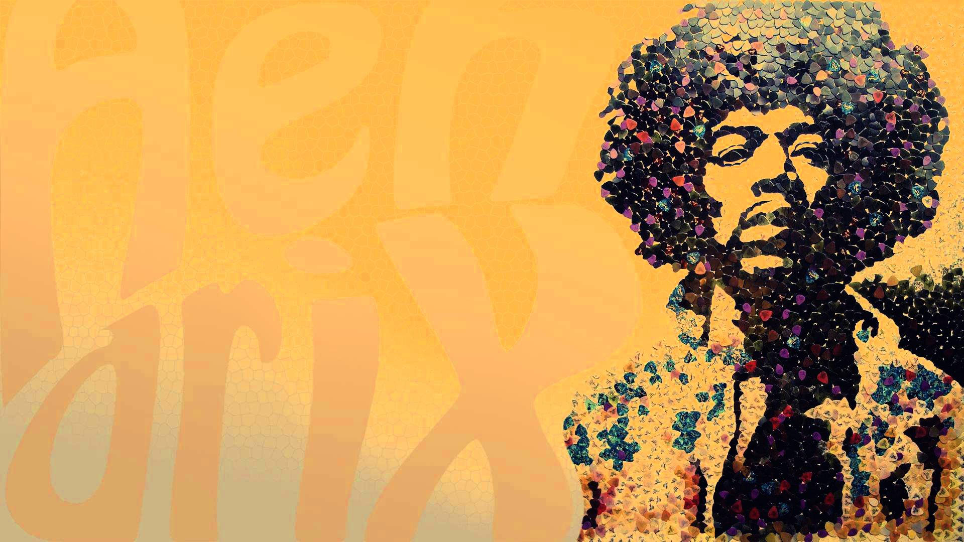 Jimi Hendrix Sequins Art Wallpaper