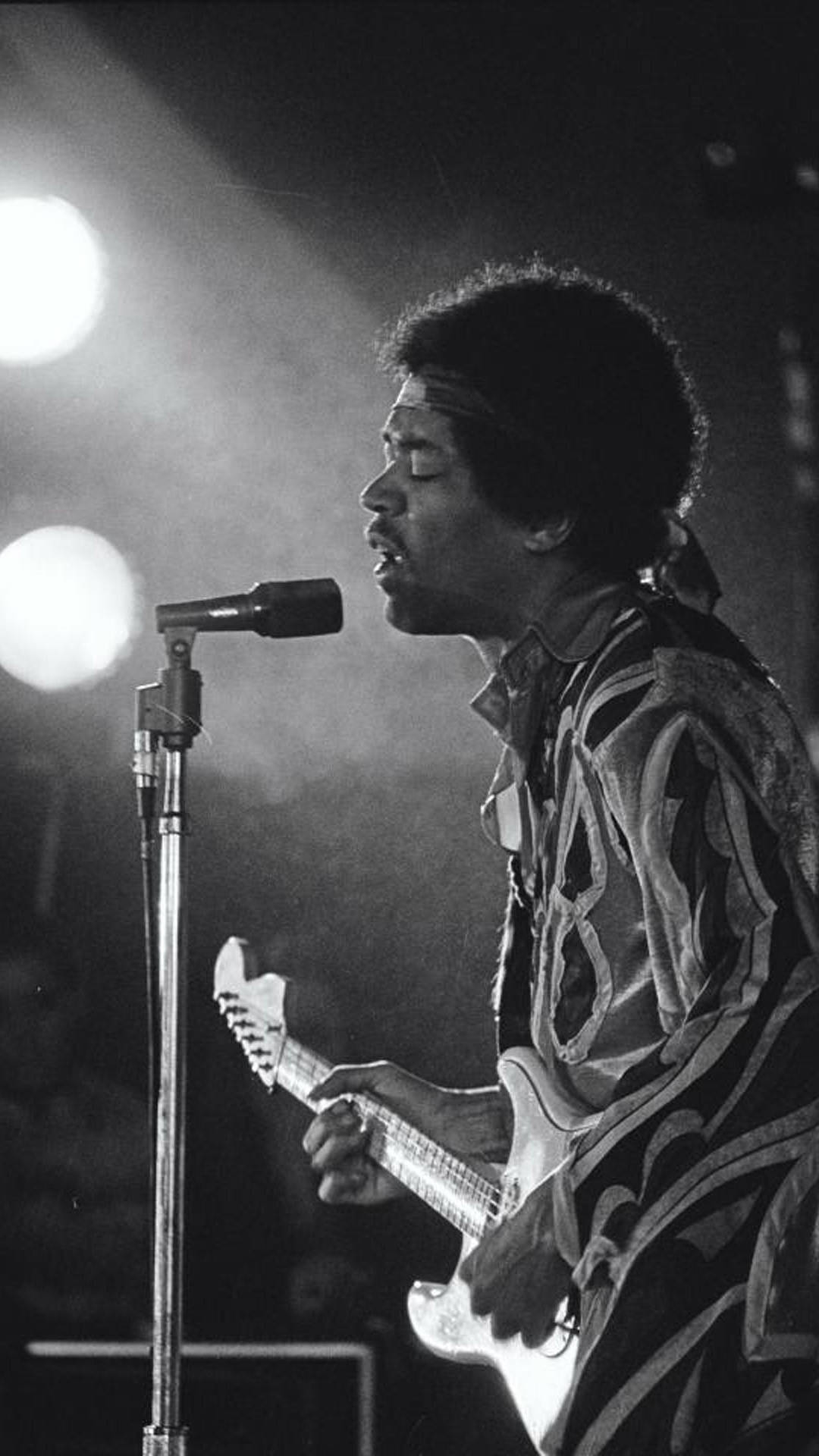 Jimi Hendrix Singing Eyes Closed Wallpaper