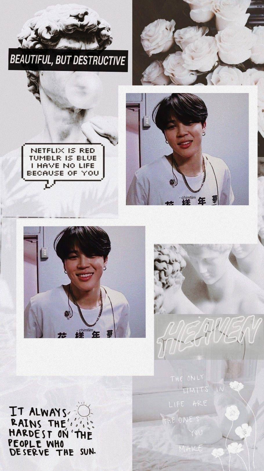 Download Jimin Aesthetic Quote Collage Wallpaper 