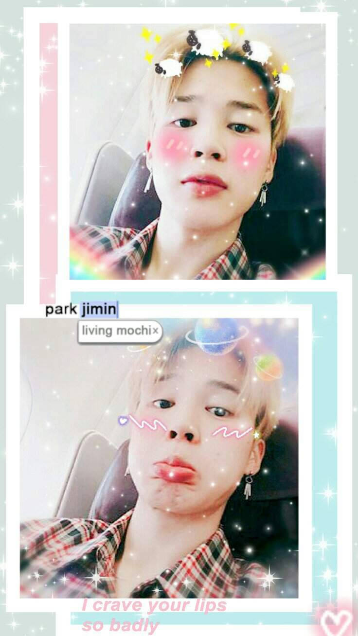 Jimin Aesthetic With Cute Stickers Wallpaper