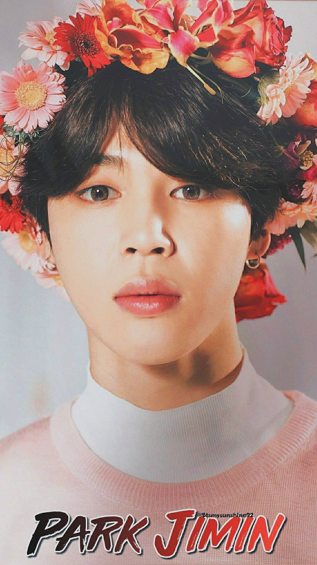 Jimin Bts Cute Flower Crown Wallpaper