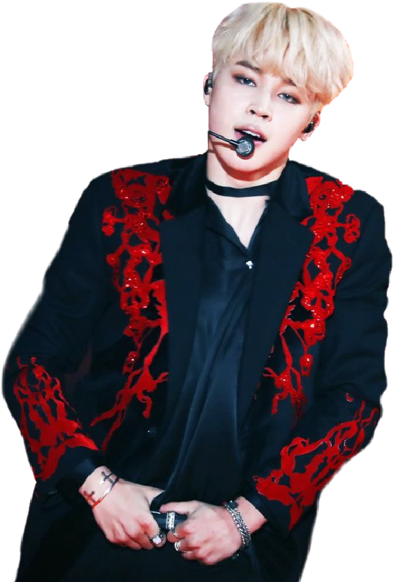 Jimin Performingin Red Embroidered Jacket PNG