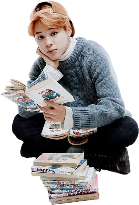 Jimin Reading Manga PNG