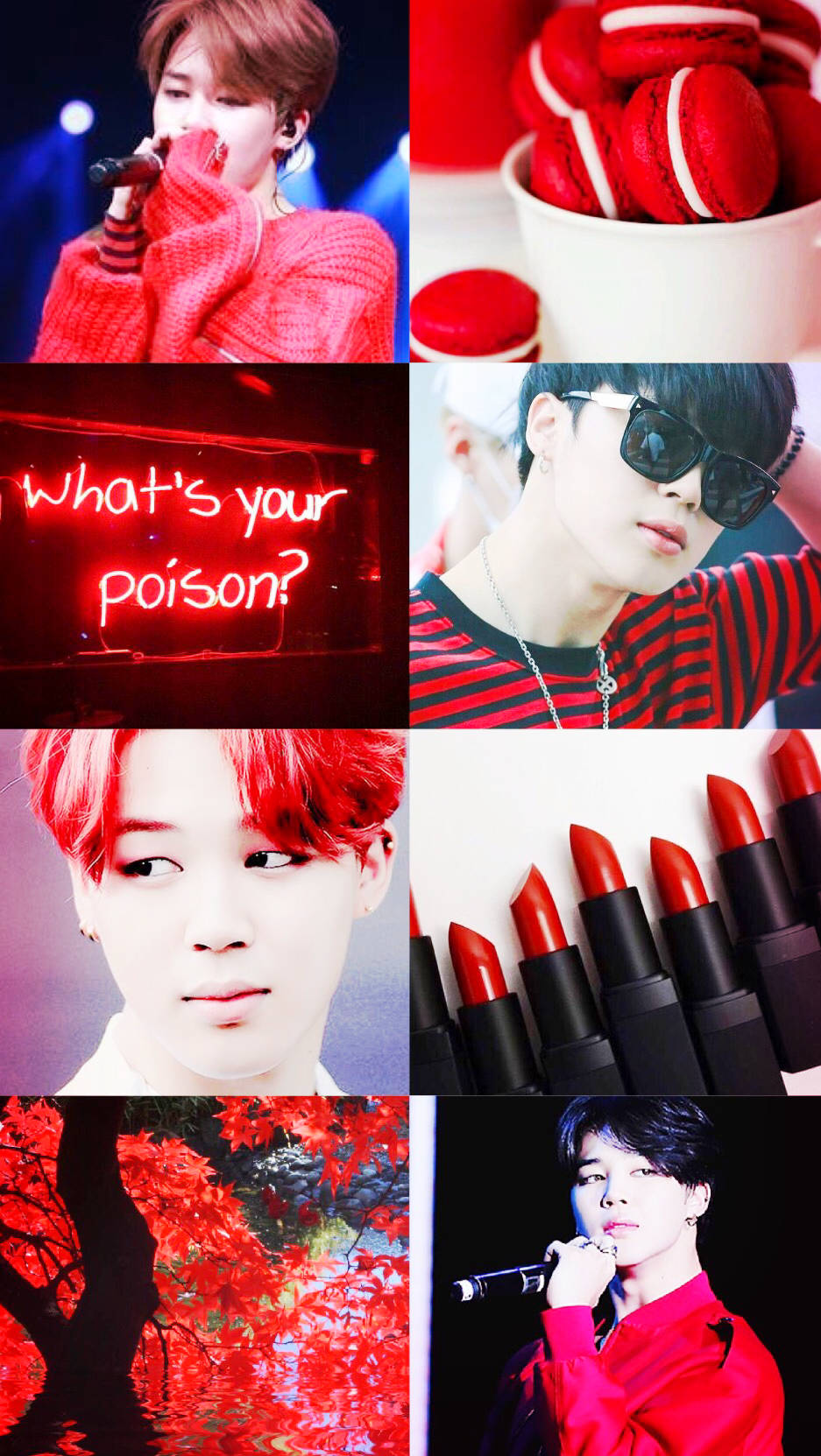 Jimin Red Collage Background