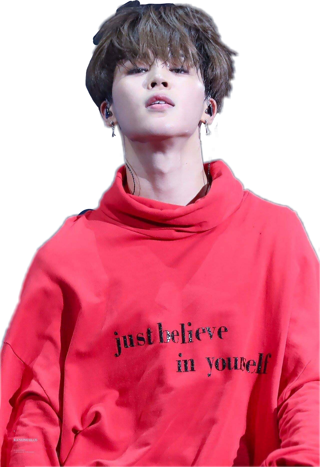 Jimin Red Sweatshirt Inspiration PNG