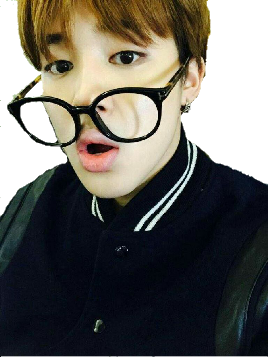 Jimin Surprised Look With Glasses PNG