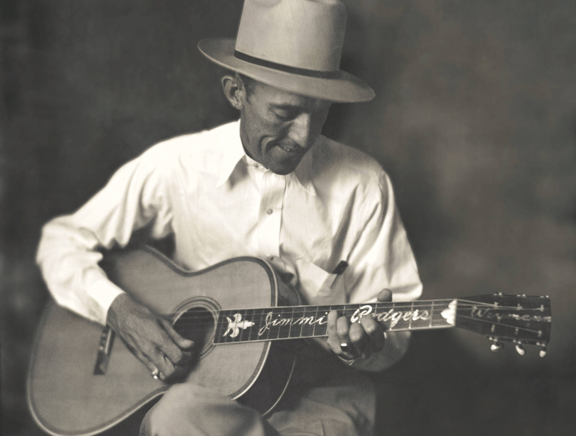 Jimmie Rodgers Classic Greyscale Foto Tapet: Wallpaper