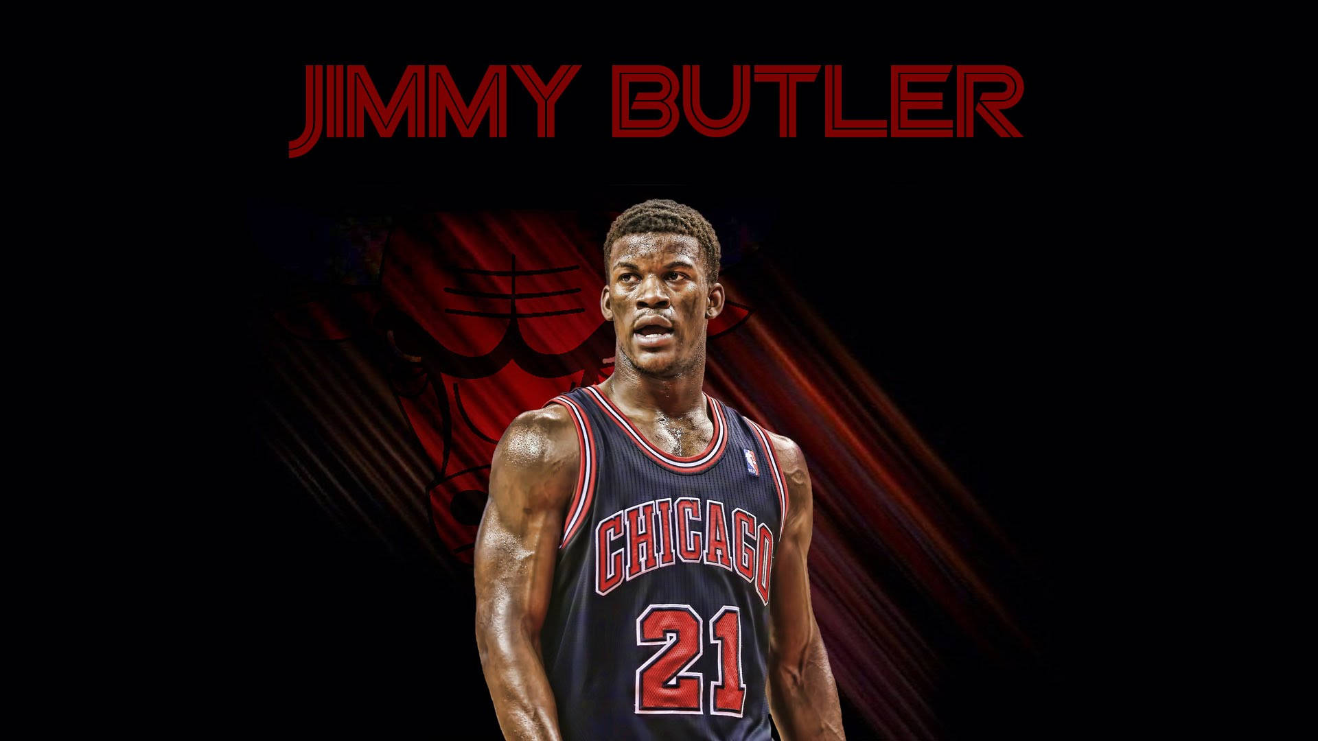 Jimmy Butler Dark Red Chicago Wallpaper