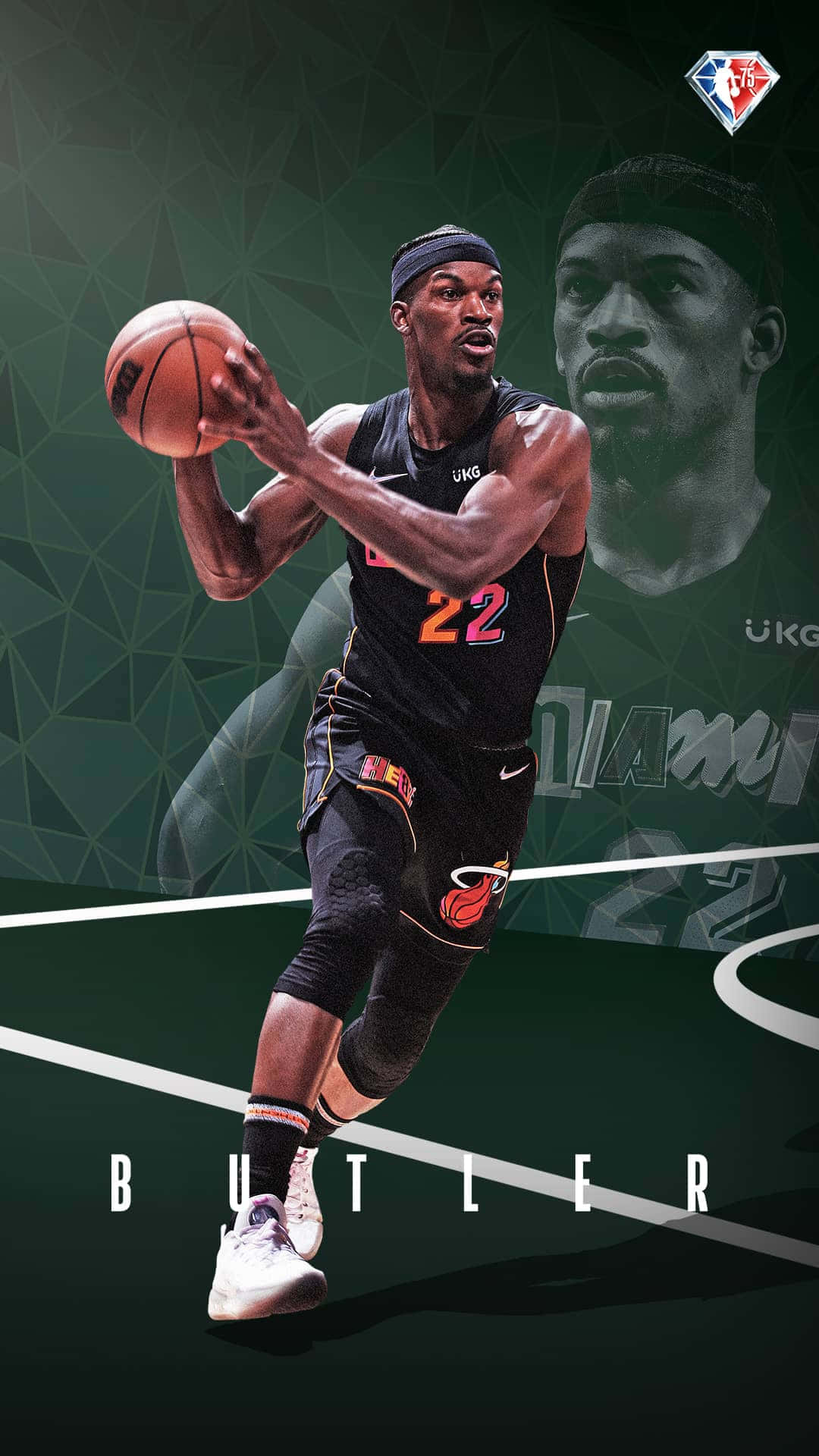 Jimmy Butler Miami Heat Actiefoto Achtergrond