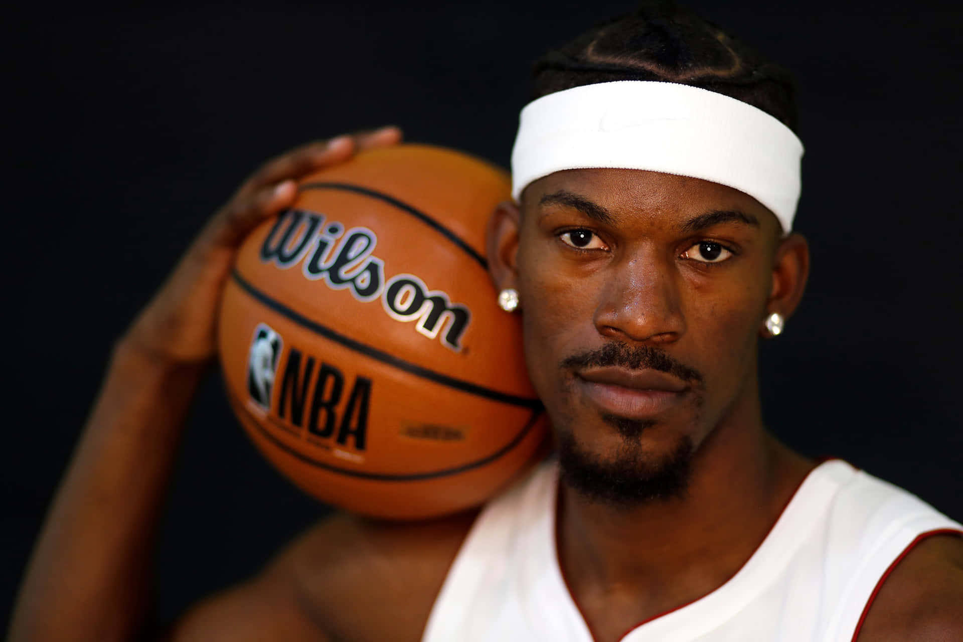 Jimmy Butler Miami Heat Basketbal Portret Achtergrond