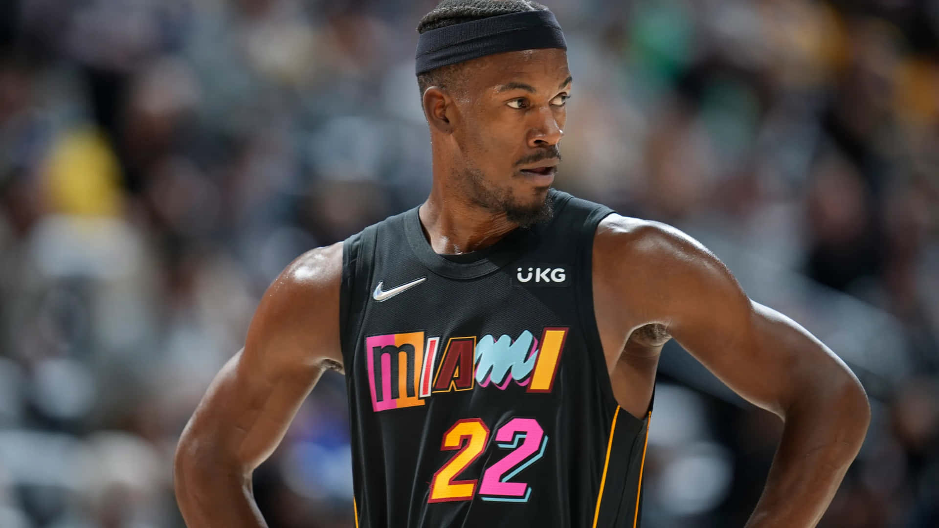 Jimmy Butler Miami Heat Spel Focus Achtergrond