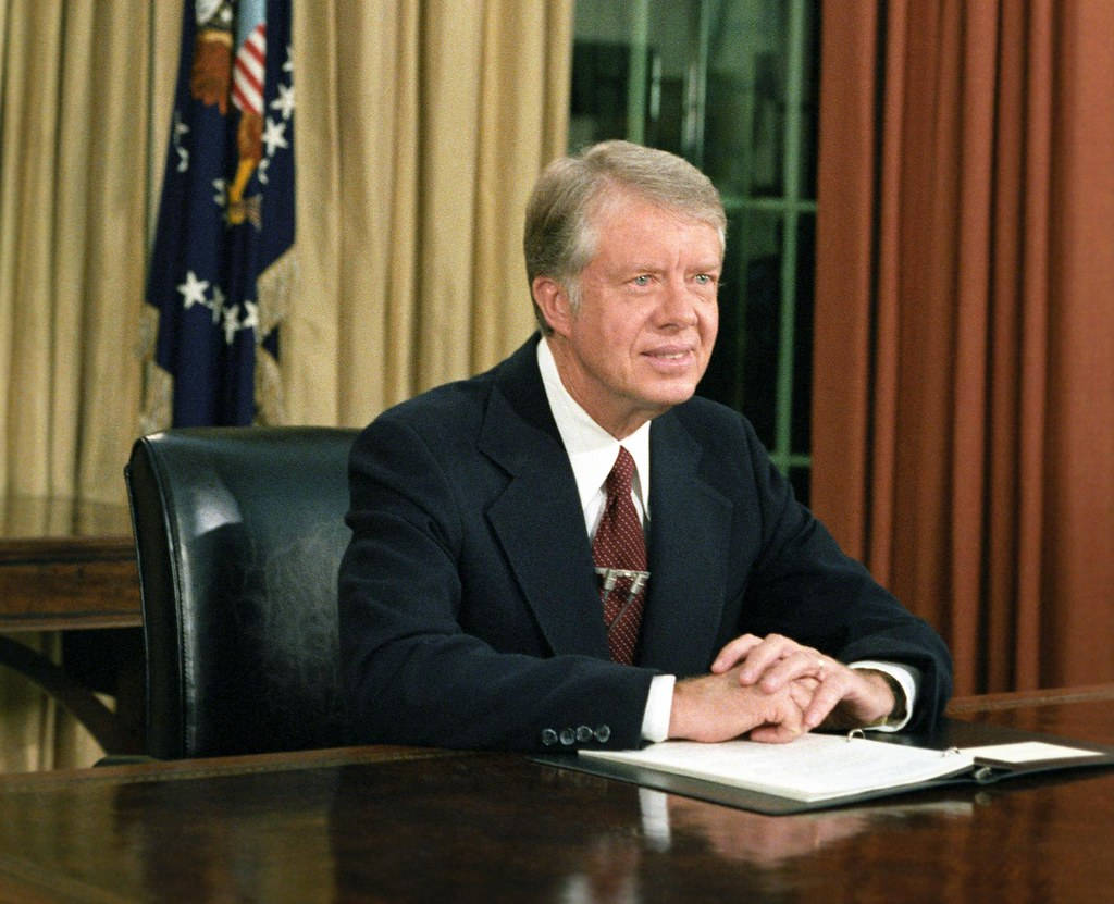 Jimmy Carter In His Office Wallpaper