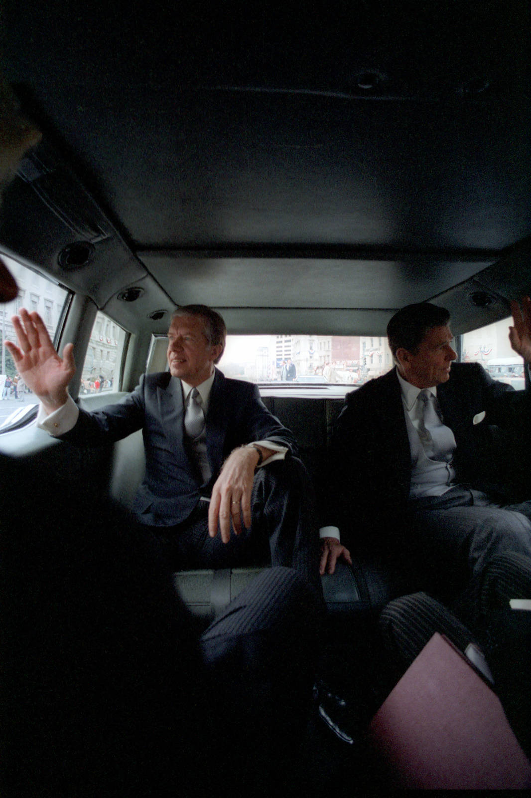 Former President Jimmy Carter en route in the Presidential Car Wallpaper