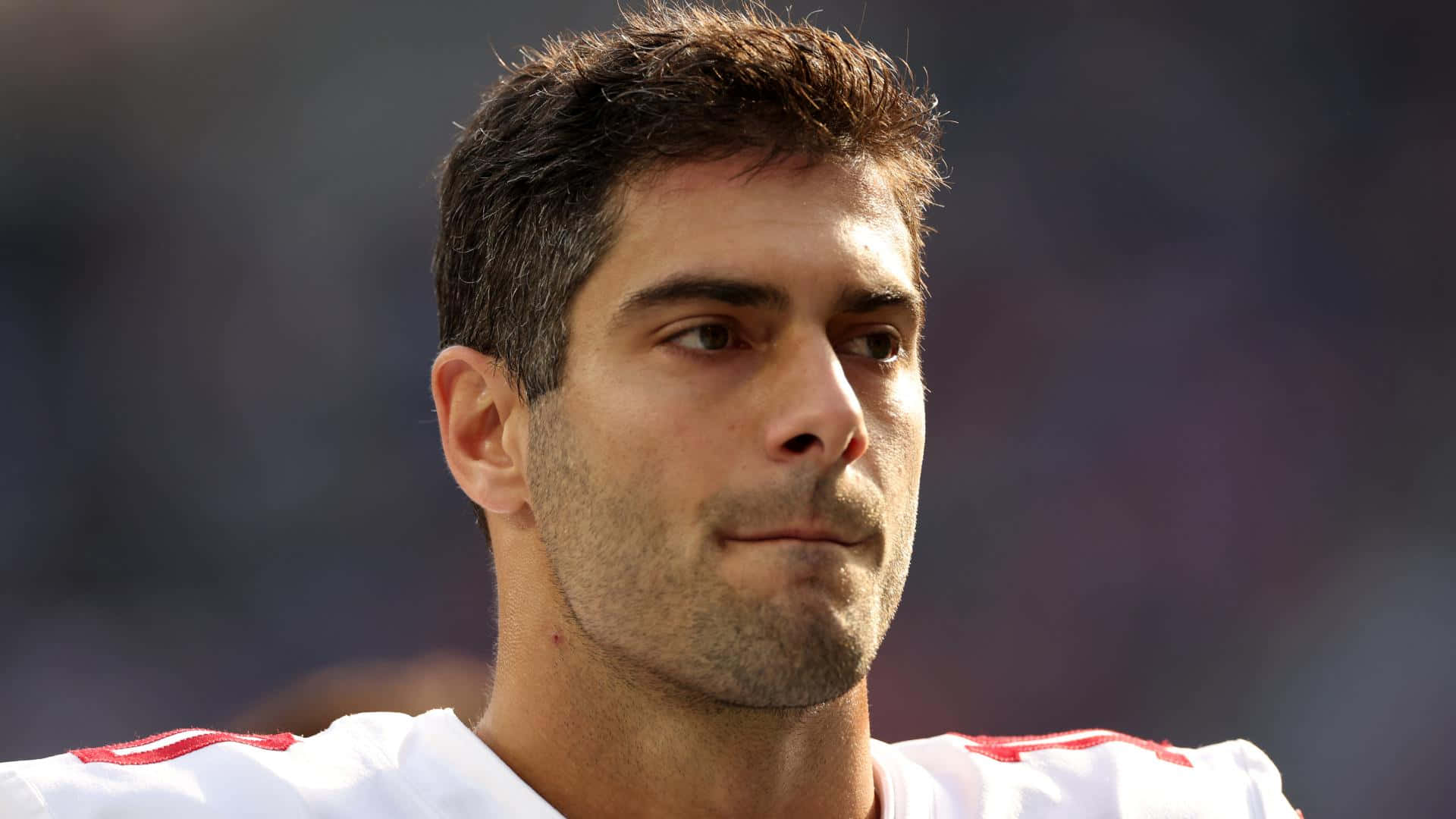 Jimmy Garoppolo In Actie Op Het Veld Achtergrond