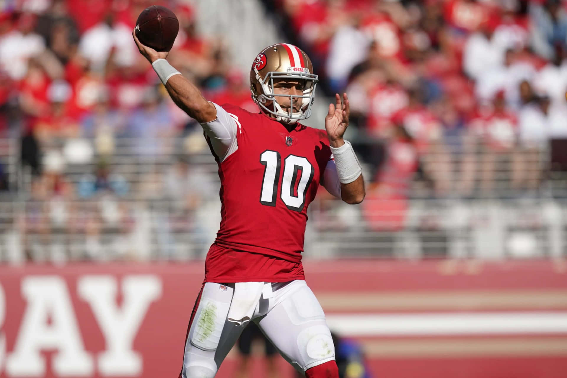 Jimmy Garoppolo In Actie - San Francisco 49ers Quarterback Achtergrond