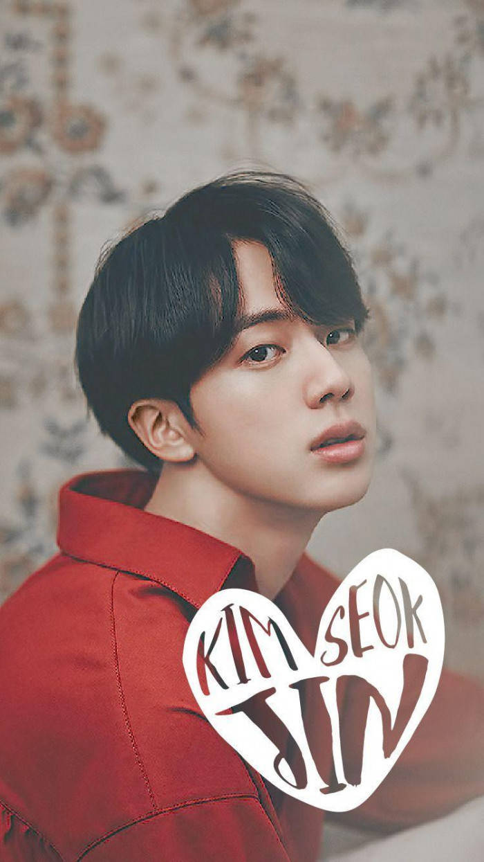Jin BTS Cute Korean Name Red Jacket Wallpaper