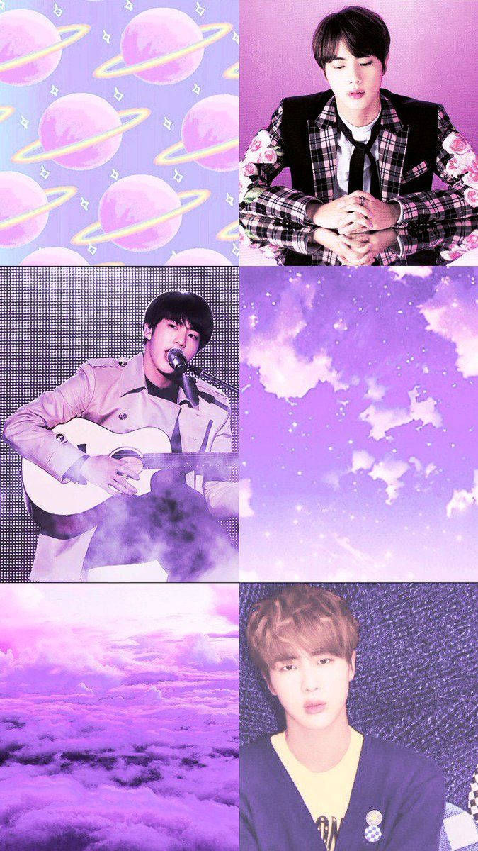 Jin Bts Simpatico Collage Viola Sfondo
