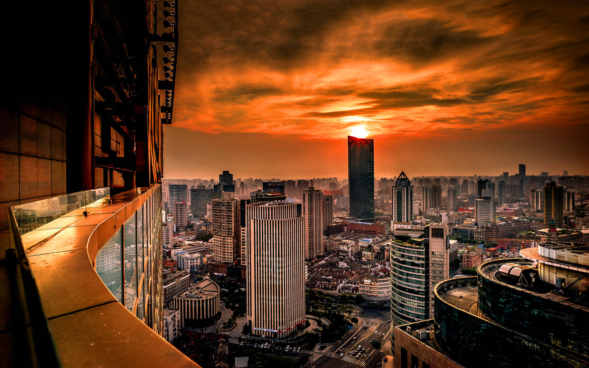 Torrejin Mao Na Skywalk De Xangai. Papel de Parede