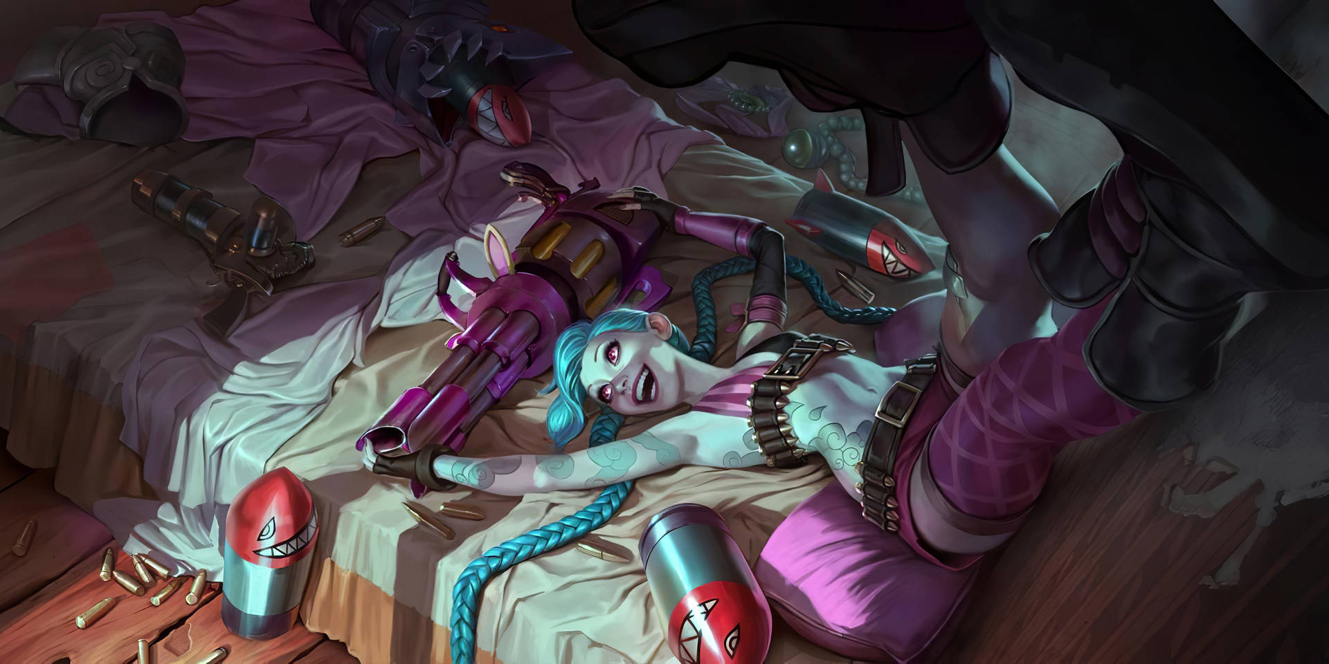 Jinx On Her Messy Bed Wallpaper