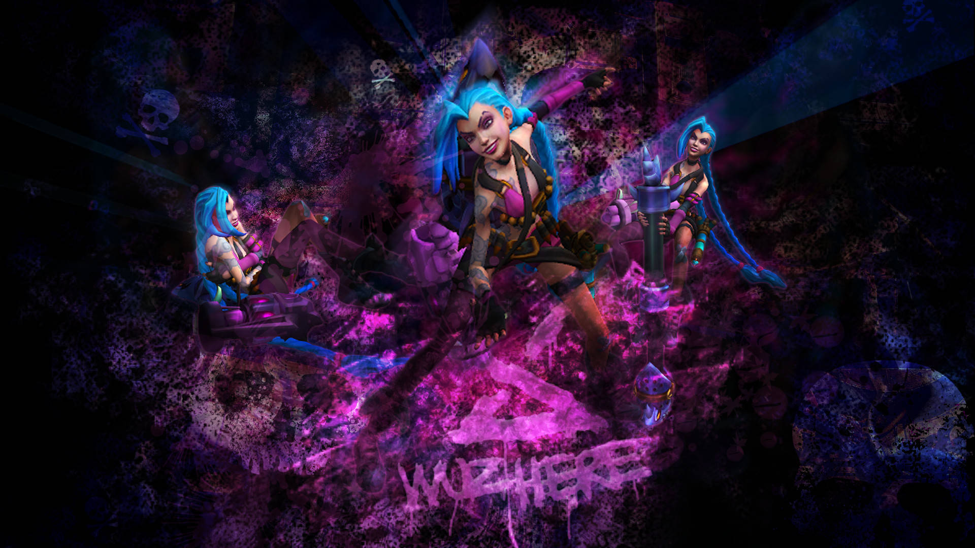 Caption: Jinx, the Loose Cannon In Action Wallpaper