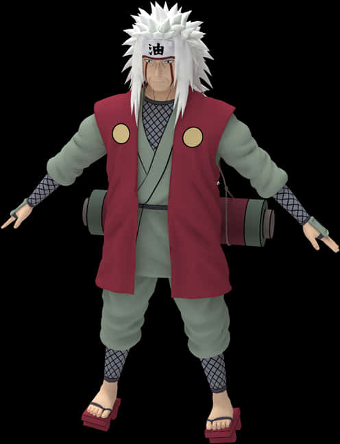 Jiraiya Naruto Character Render PNG