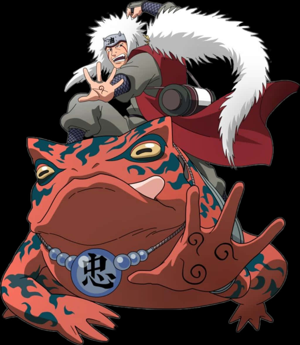 Jiraiya Riding Gamabunta Naruto Anime PNG