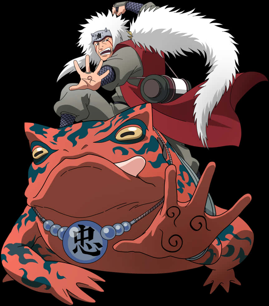 Jiraiyaand Toad Summoning Naruto Anime PNG