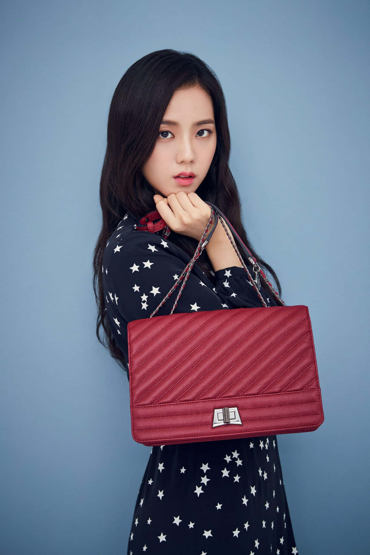 Download Jisoo Blackpink Red Bag Model Wallpaper | Wallpapers.com