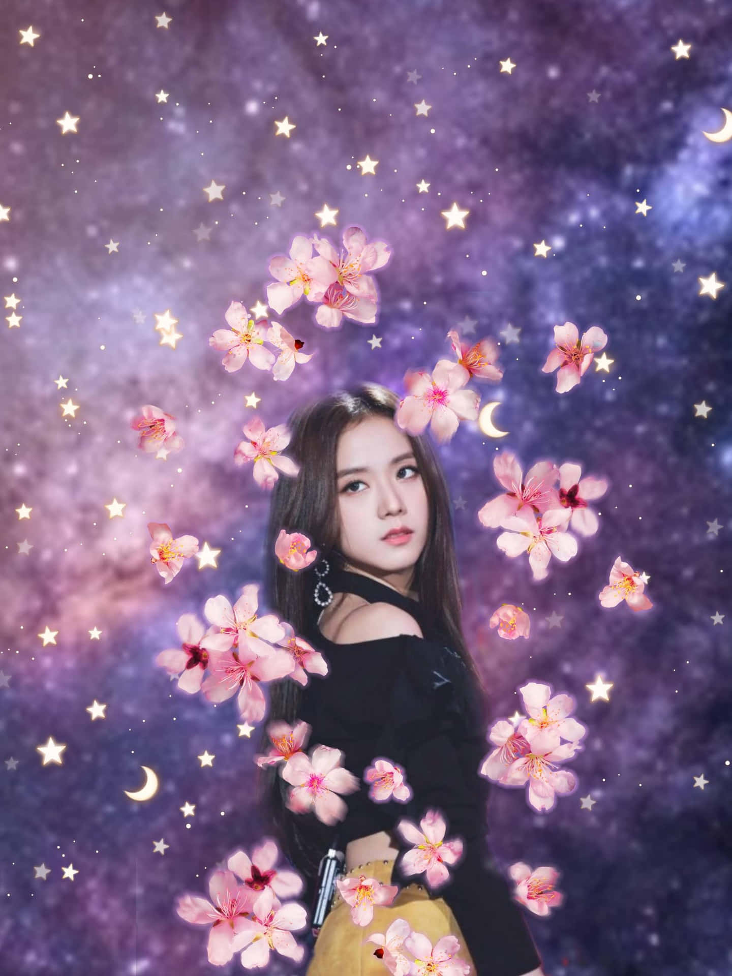 Jisoo Blackpink Sakura Galaxy Wallpaper