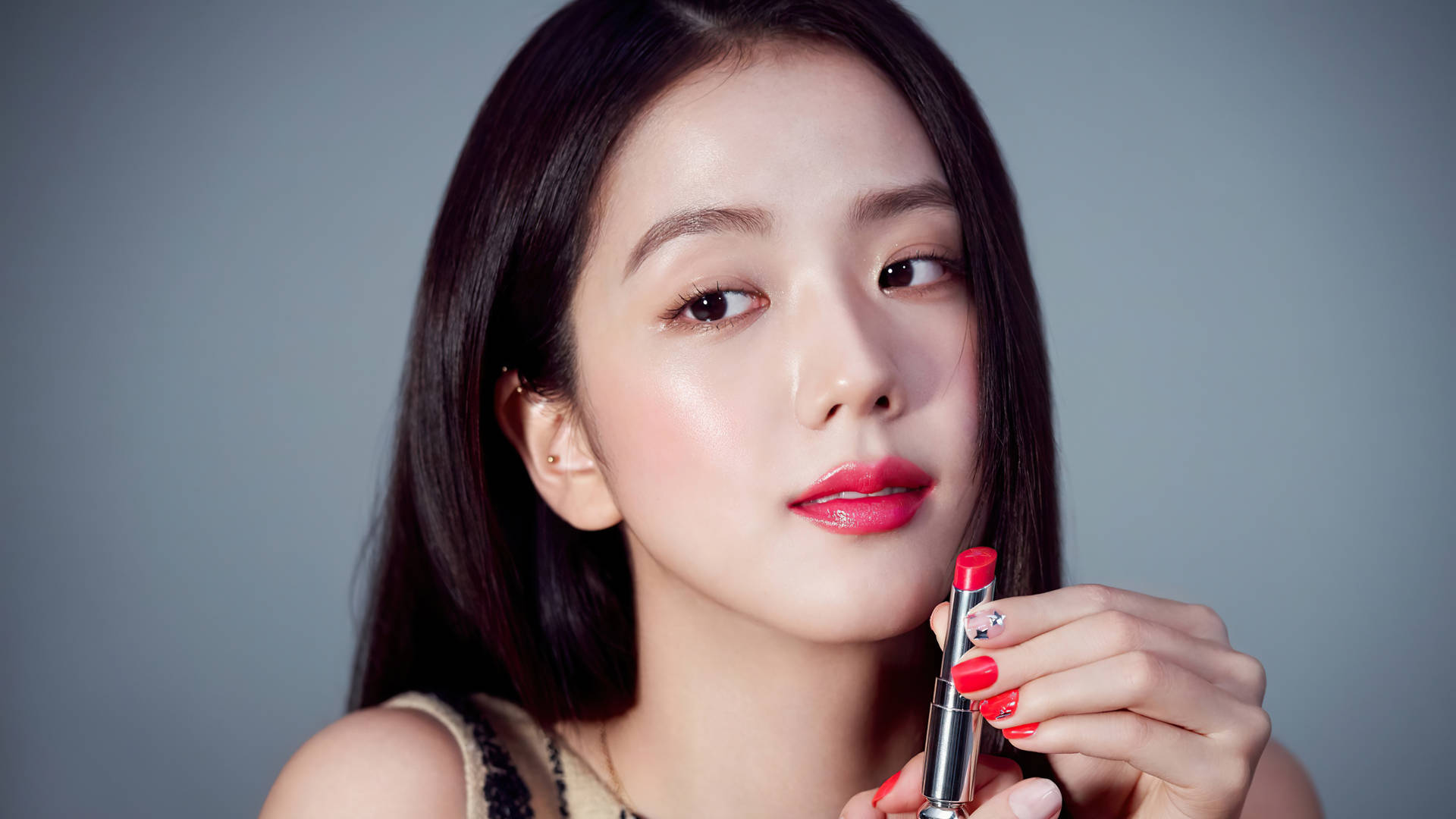 Jisoo Dior Lipstick Wallpaper