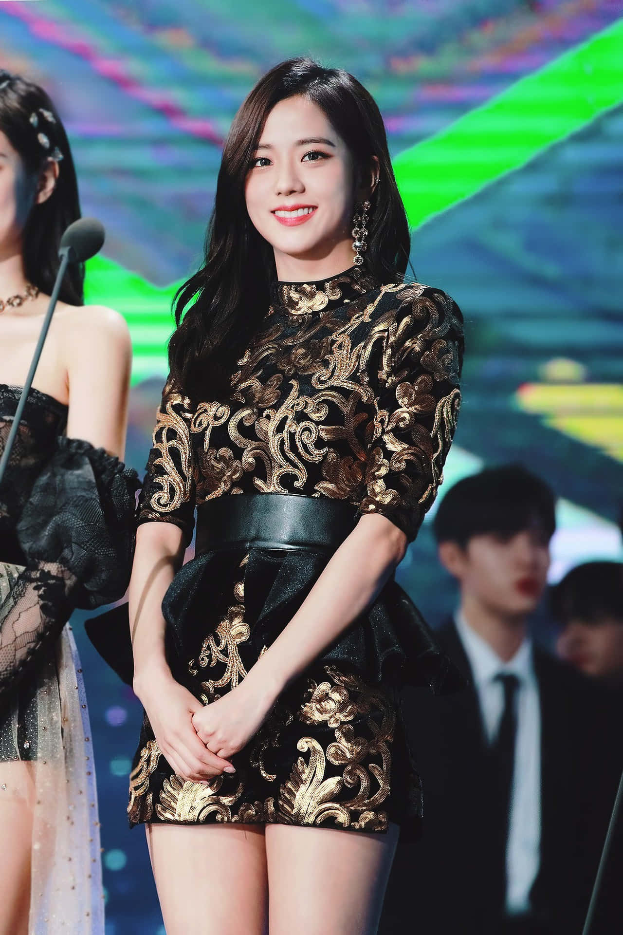 "Showcasing her beauty and living her dreams, K-pop diva Jisoo strikes a pose in this stunning photo."
