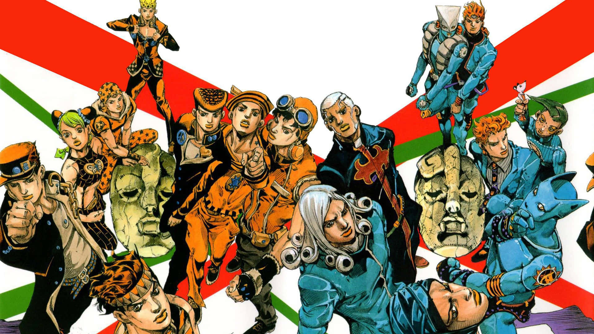 Jojo's Bizarre Adventure Personages Kunstwerk Achtergrond