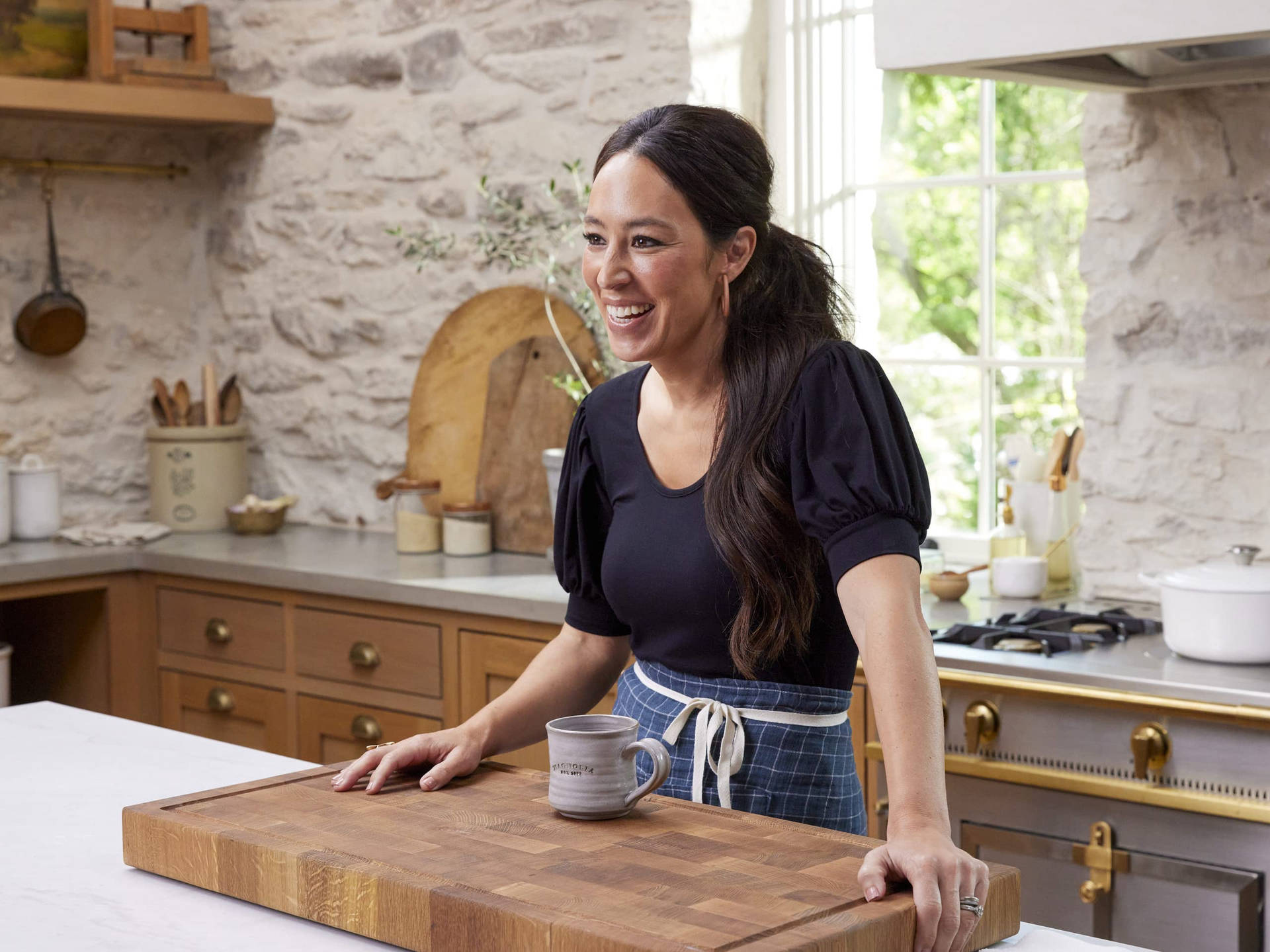 Joanna Gaines minimalistisk køkken tapet Wallpaper